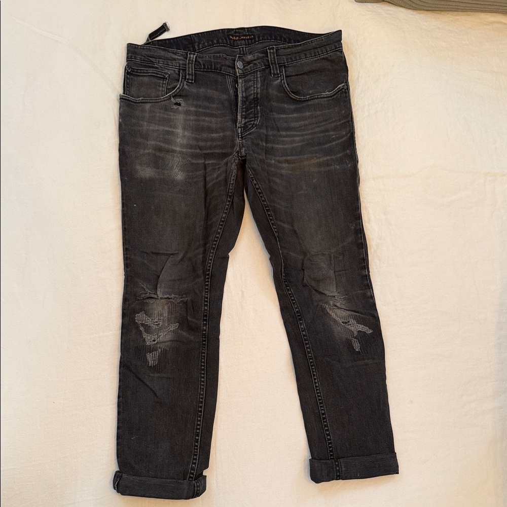 Nudie Jeans Men's Skinny Jeans - Charcoal Black
